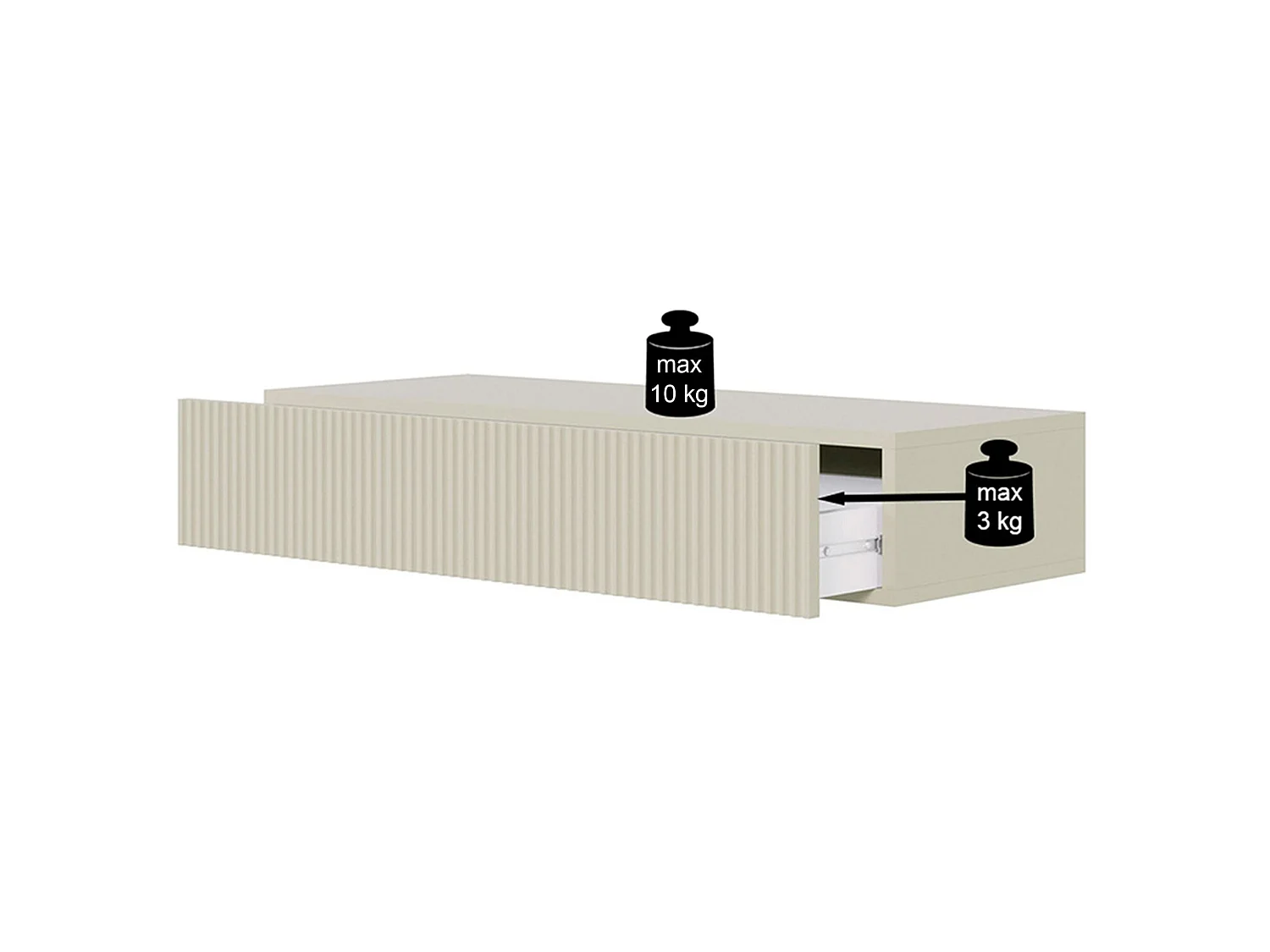 Hängekonsole mit Schublade - Greige - 90 cm - VELDIO
