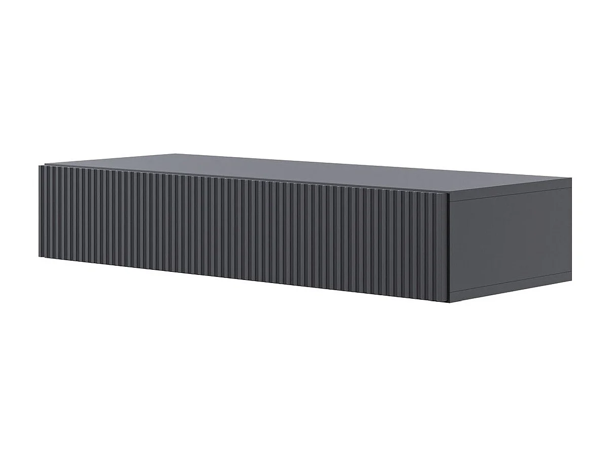 Table console 1 tiroir - 90 cm - suspendu - noir - VELDIO