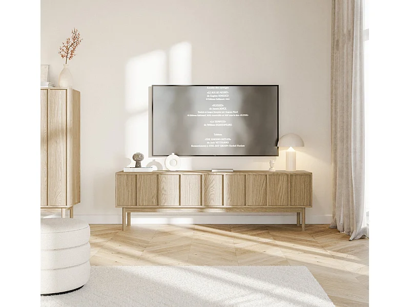 TV-meubel met drie lades - 170 cm - geolied eiken - NEKSTO