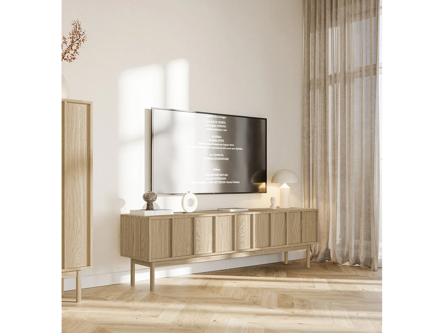 TV-Lowboard mit 3 Schubladen - Eichenholzoptik - 170 cm - NEKSTO