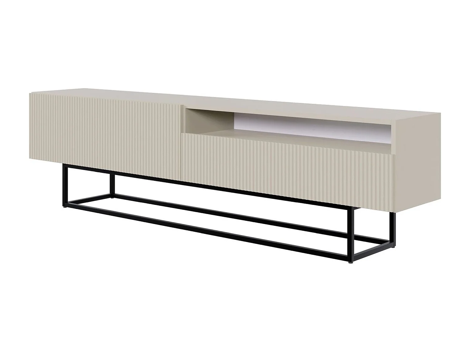 Meuble TV avec niche sur pieds noir - 175 cm - grėge - VELDIO