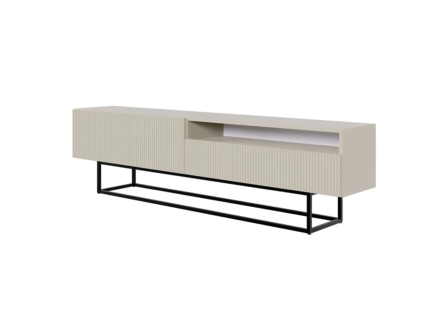 Meuble TV avec niche sur pieds noir - 175 cm - grėge - VELDIO