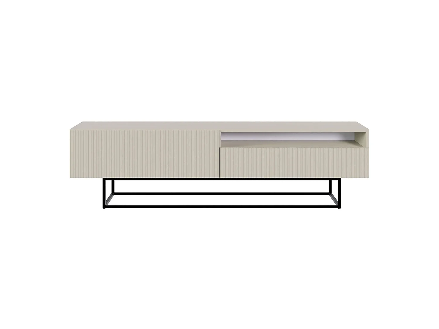 Meuble TV avec niche sur pieds noir - 175 cm - grėge - VELDIO