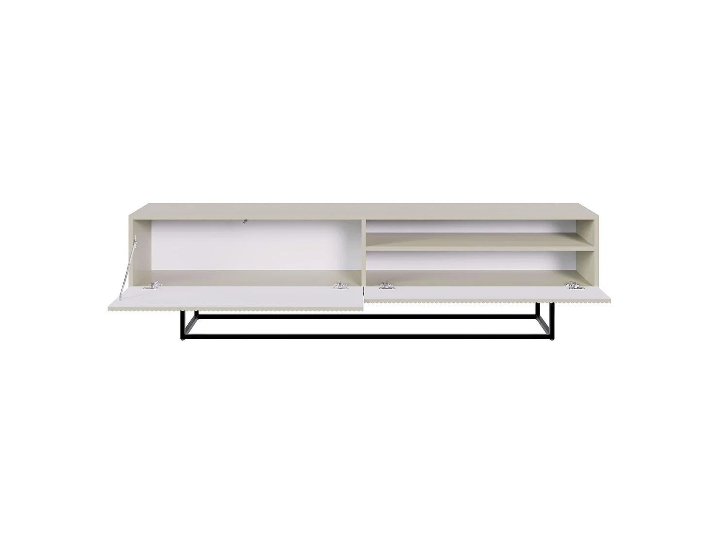 TV-meubel met nis op zwarte poten - 175 cm - greige - VELDIO