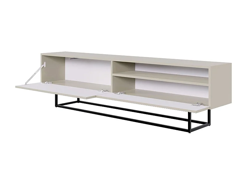 Meuble TV avec niche sur pieds noir - 175 cm - grėge - VELDIO