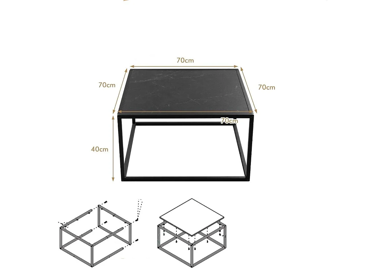 Moderner Couchtisch 70 x 70 x 40