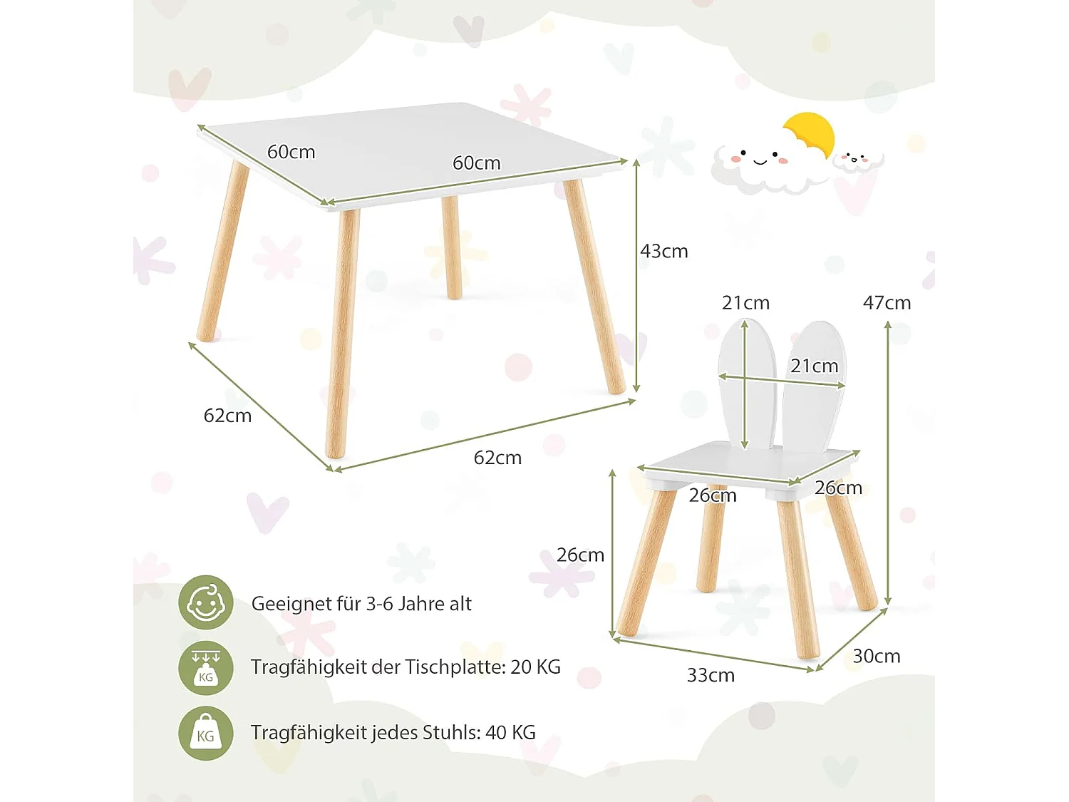 Kindersitzgruppe 3TLG.