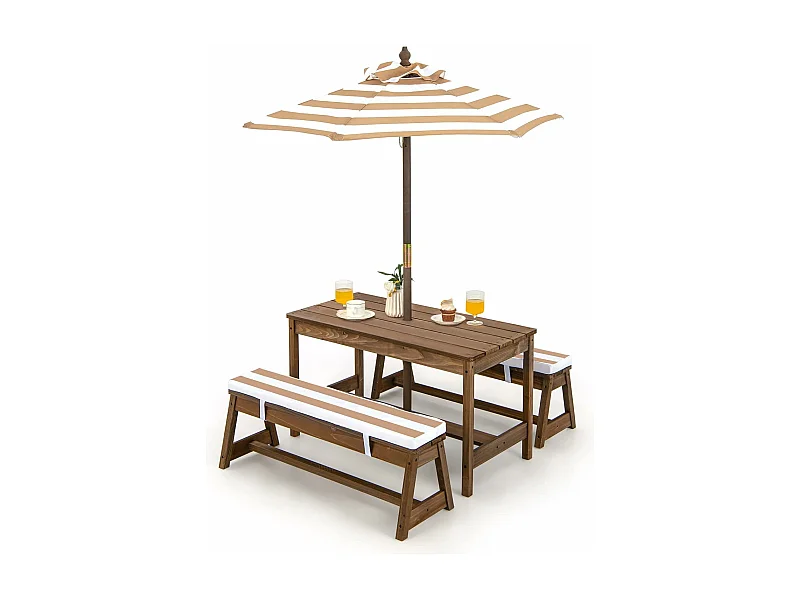 Kindersitzgruppe mit Kissen+Sonnenschirm