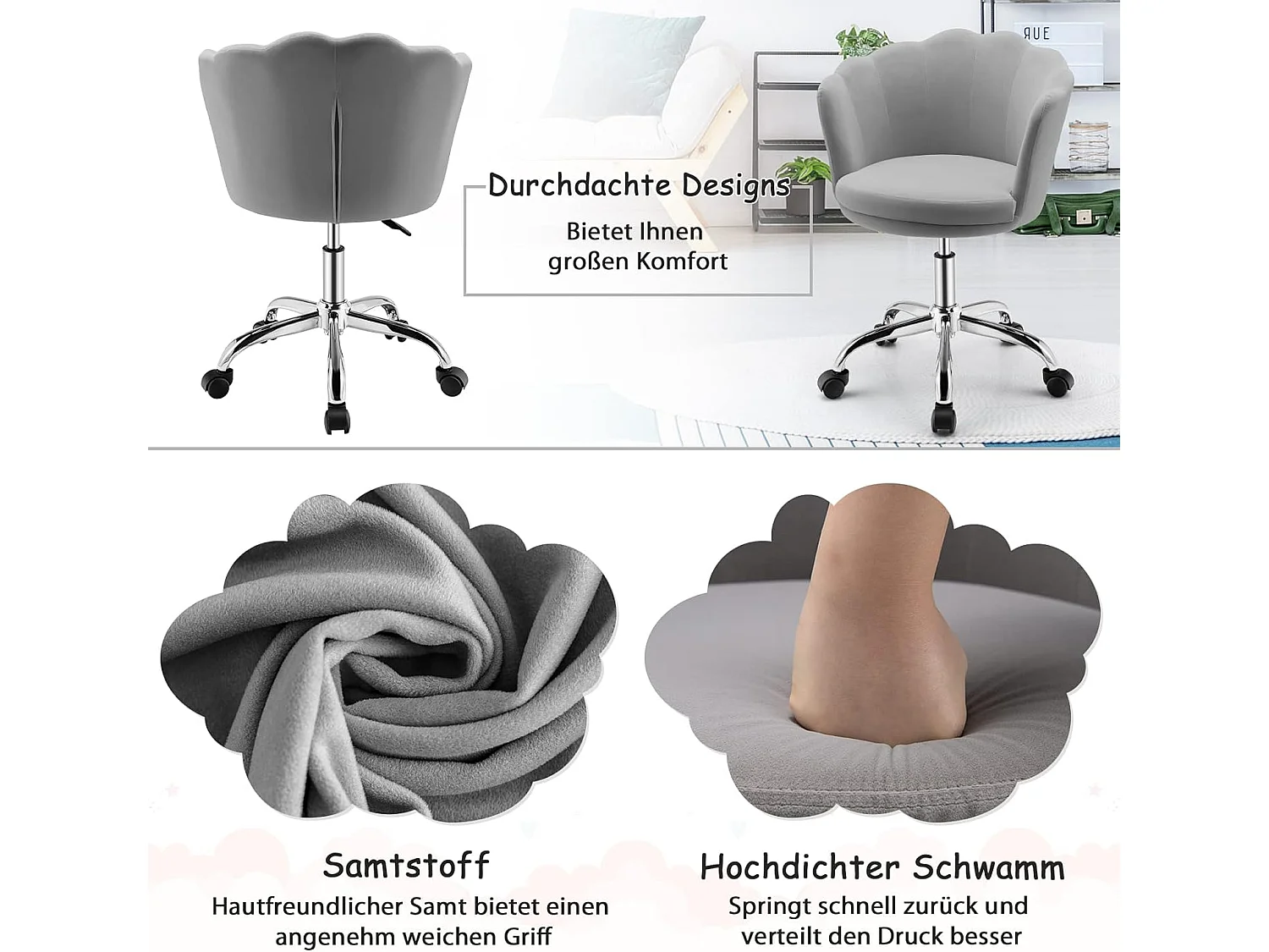 höhenverstellbarer Bürostuhl