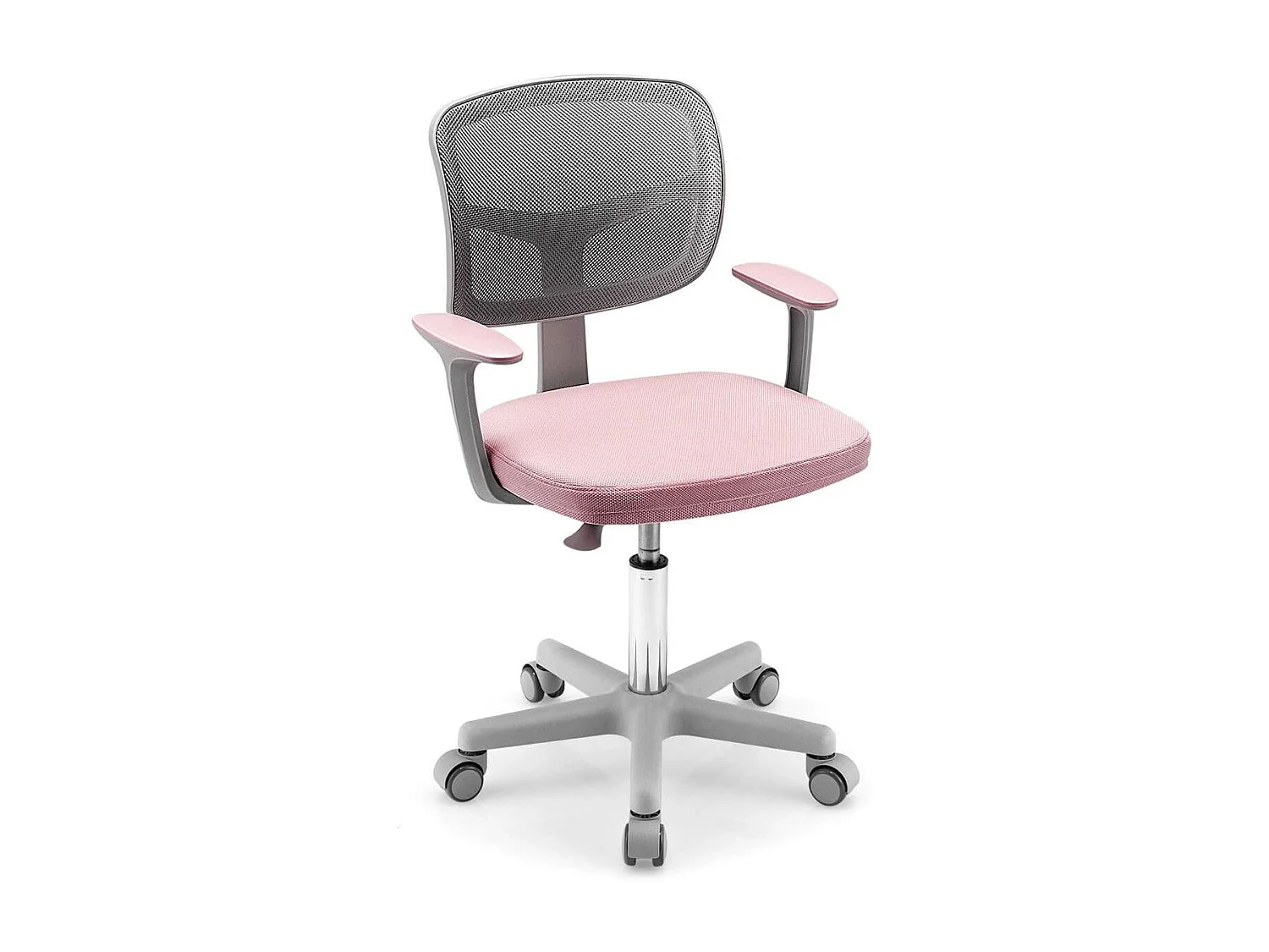 Kinder-Computerstuhl mit Einstellbarer Höhe & Selbstsichernden Rädern für 3-10 J. Kinder Rosa