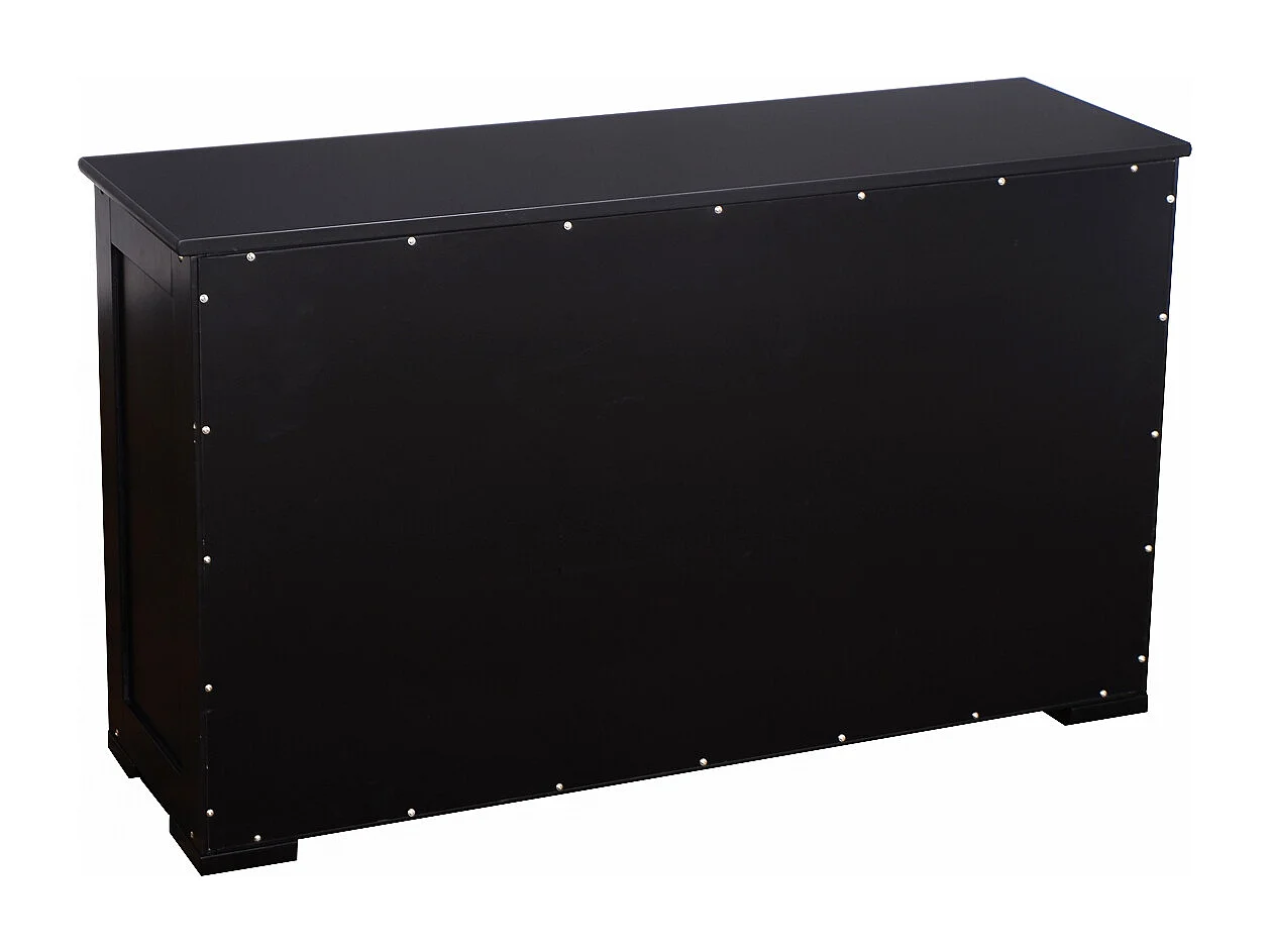 Sideboard Küchenschrank Wohnzimmerregel mit Schiebetüren Schwarz 106,5 x 33 x 62,5 cm