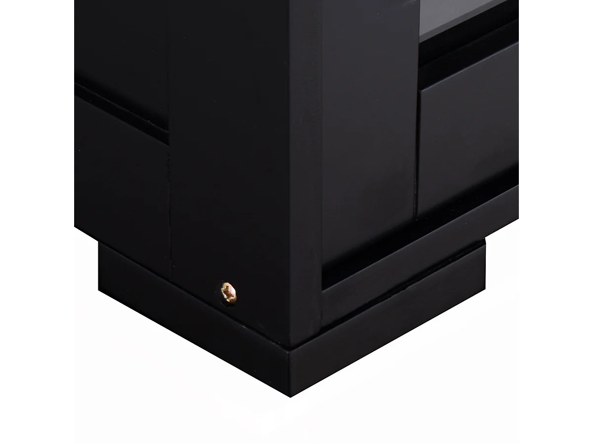 Sideboard Küchenschrank Wohnzimmerregel mit Schiebetüren Schwarz 106,5 x 33 x 62,5 cm