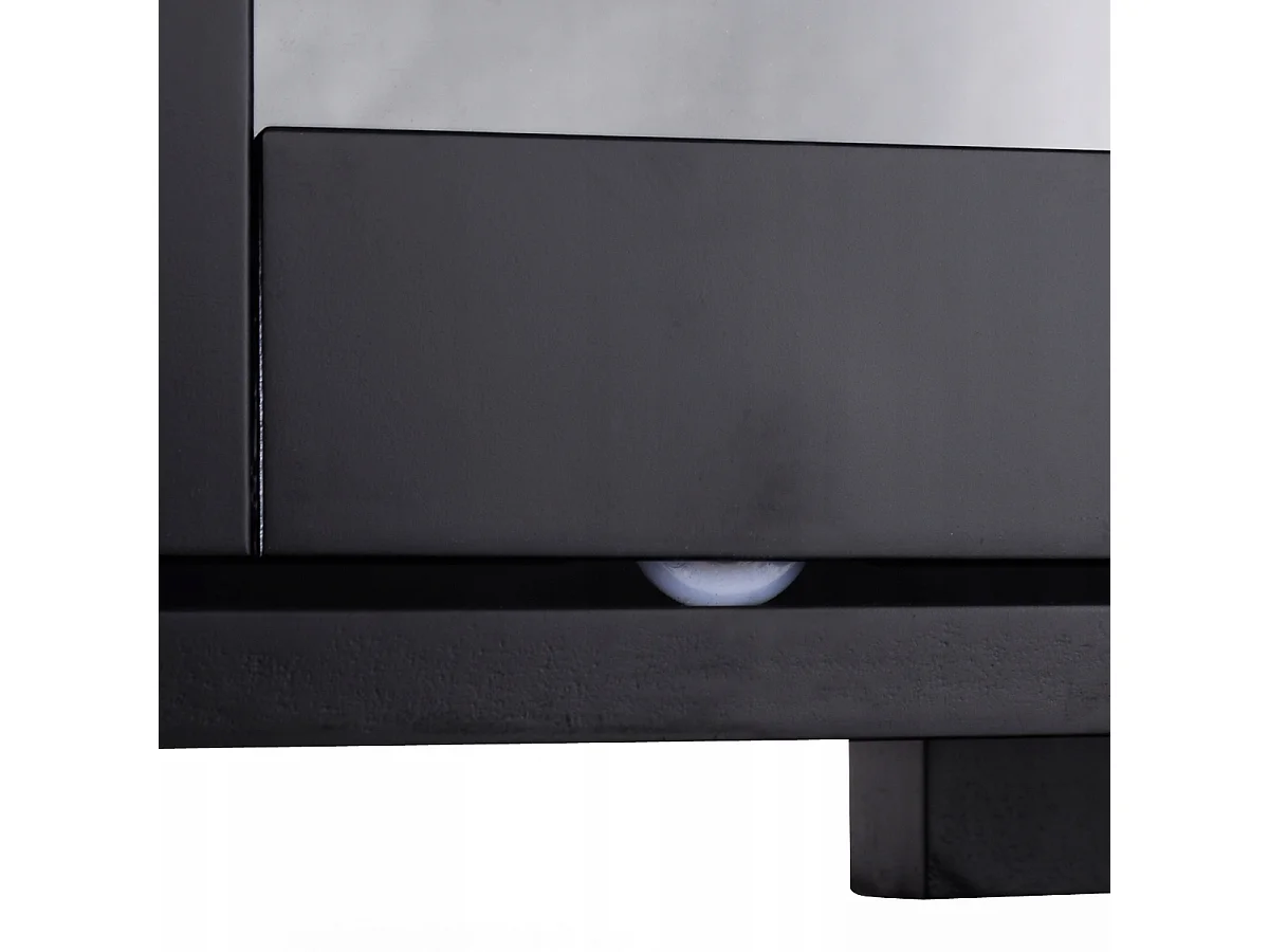 Sideboard Küchenschrank Wohnzimmerregel mit Schiebetüren Schwarz 106,5 x 33 x 62,5 cm