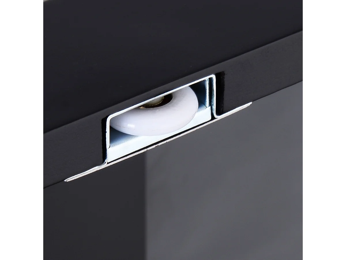 Sideboard Küchenschrank Wohnzimmerregel mit Schiebetüren Schwarz 106,5 x 33 x 62,5 cm