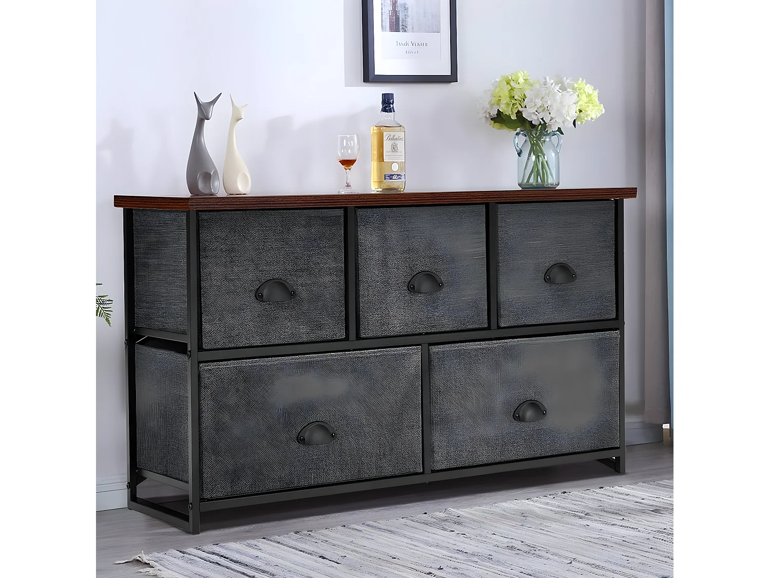 Schubladenkommode aus Stoff