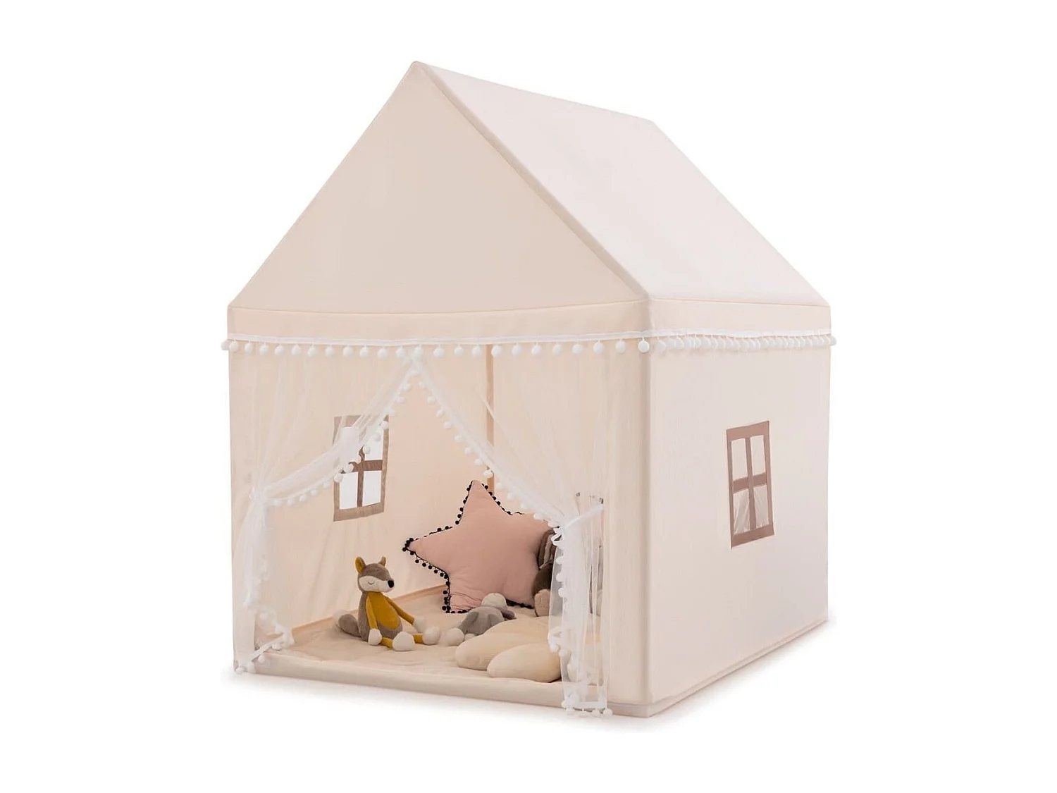 Kinderspielhaus Kinderzelt Spielhaus Prinzess Prinzessin 120 x 105 x 140 cm Beige+Braun