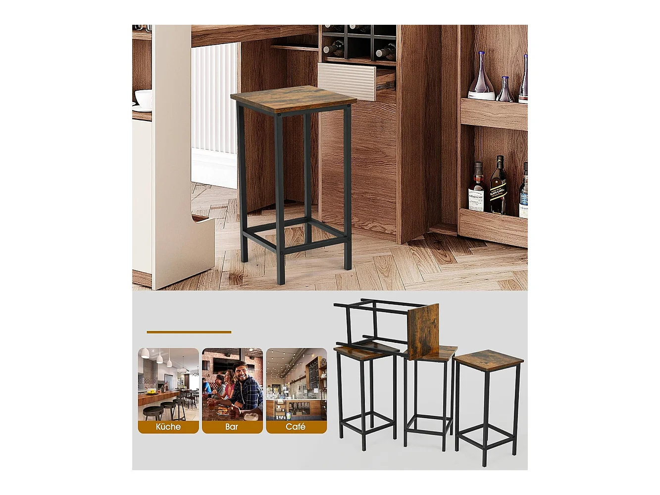 4er Set Barhocker Barstuhl