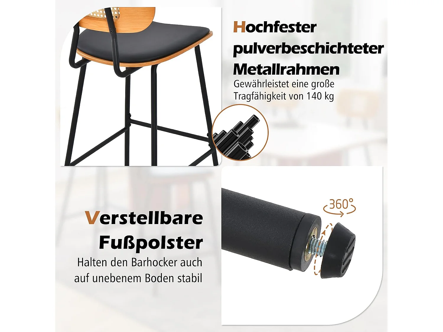 Barhocker VH33444NW-4DE (2er Set)