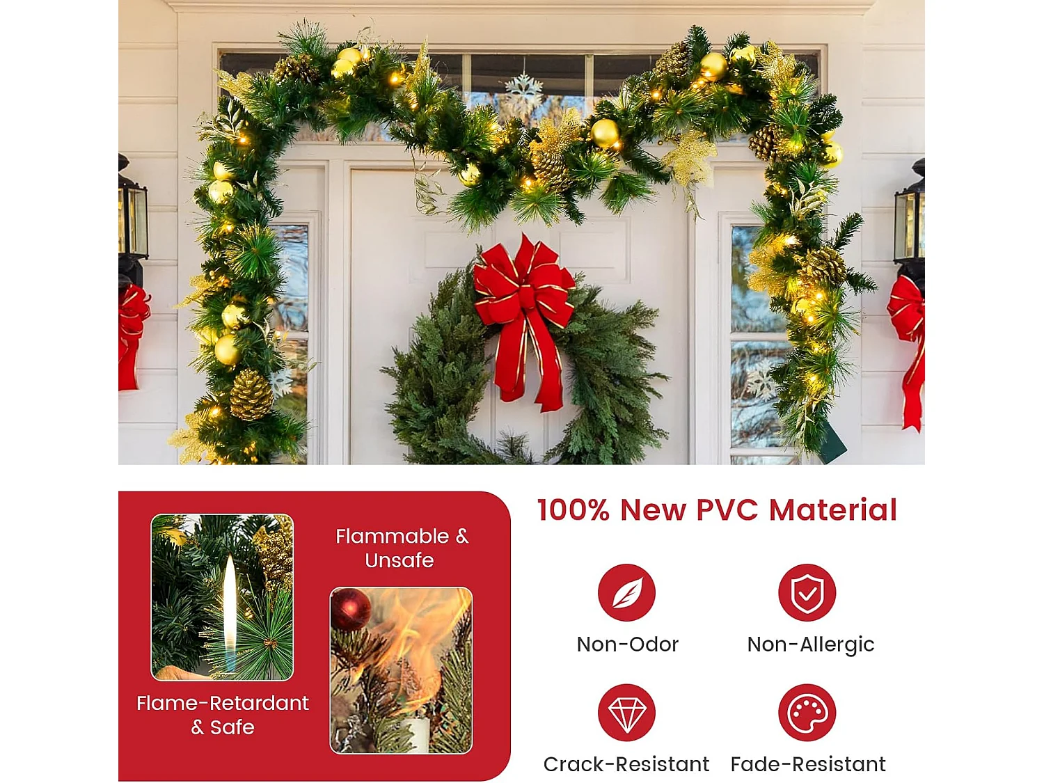 Weihnachtsgirlande mit Beleuchtung