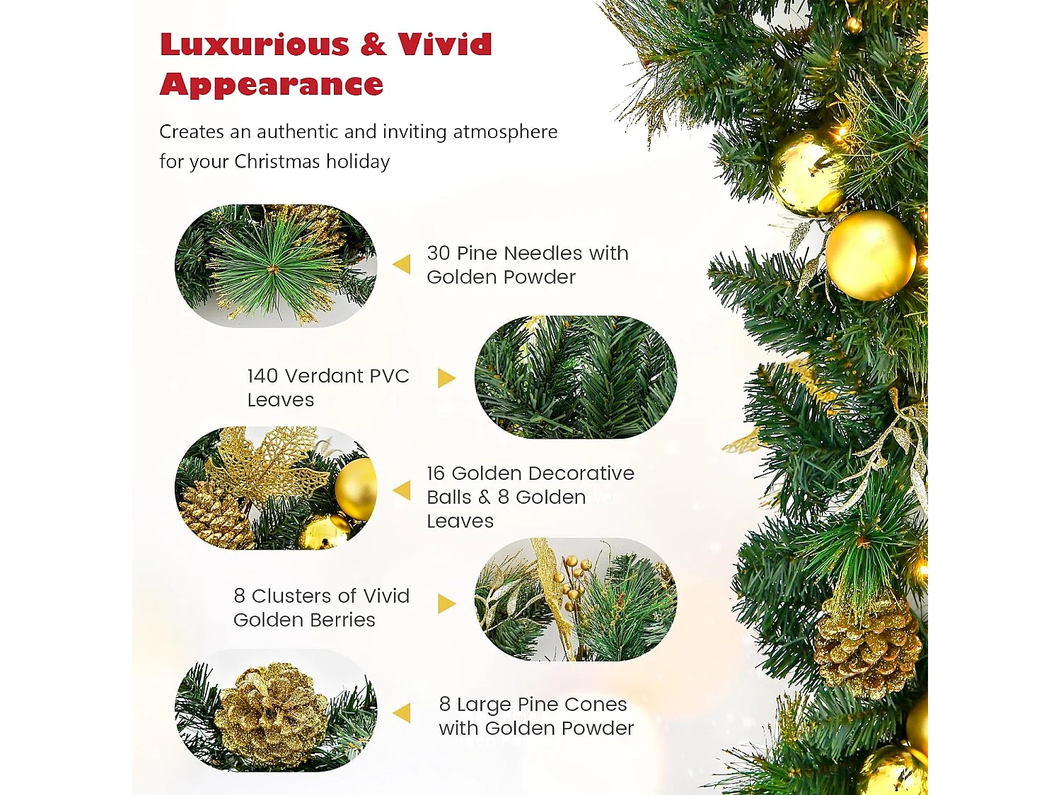 Weihnachtsgirlande mit Beleuchtung