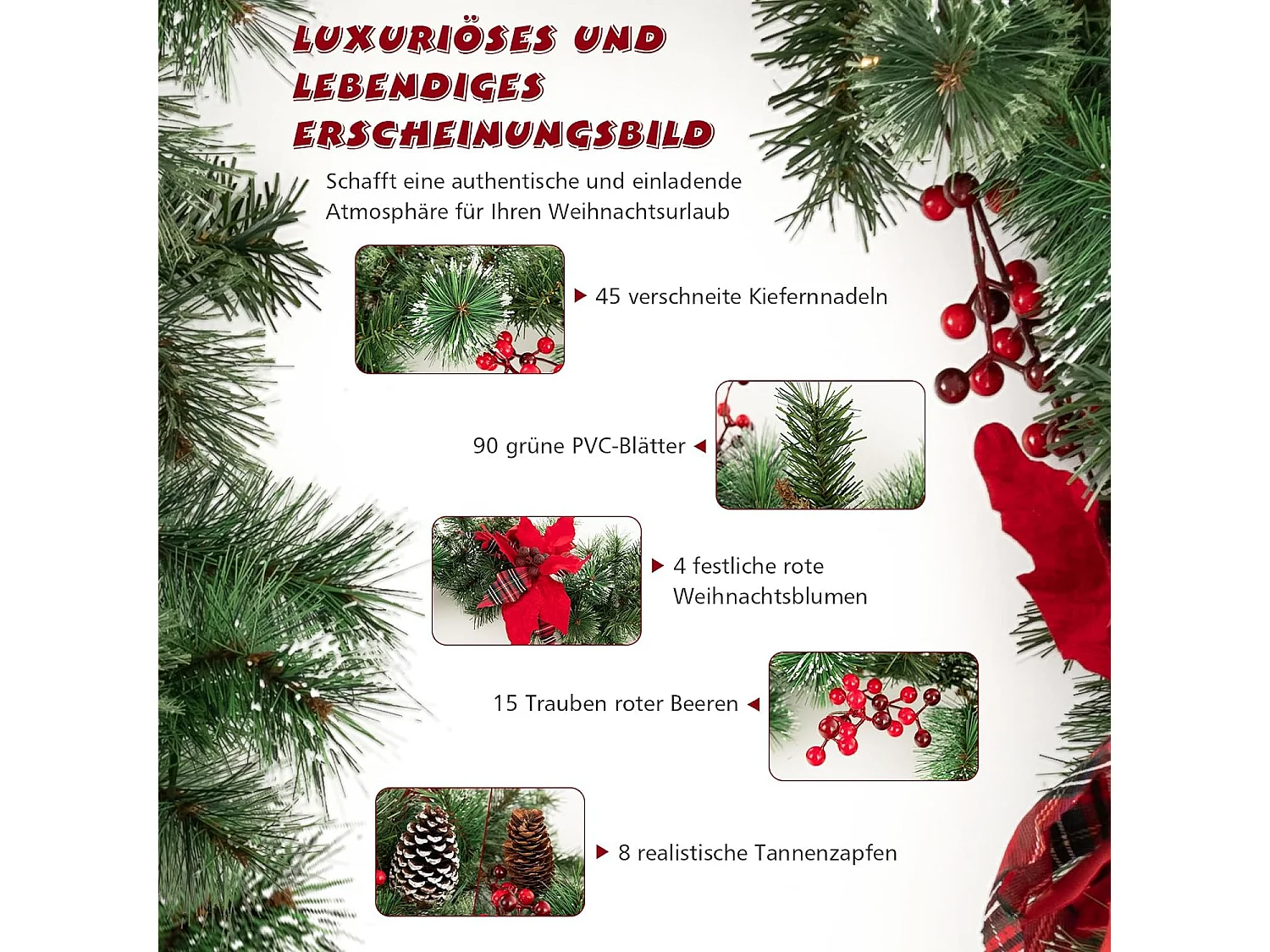 Weihnachtsgirlande mit Beleuchtung