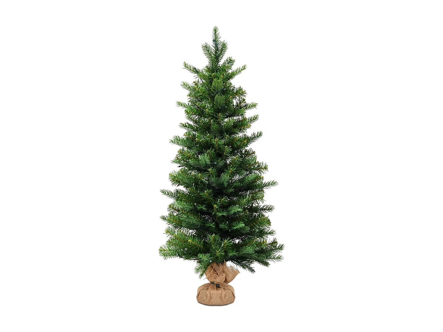 Albero di Natale con 50 luci LED e timer, Albero artificiale 363 rami base stabile di cemento