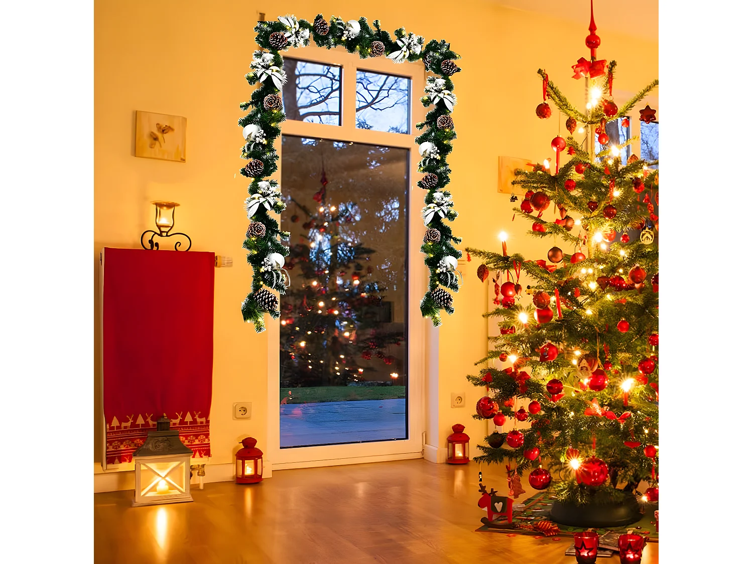 Weihnachtsgirlande mit LED-Leuchten