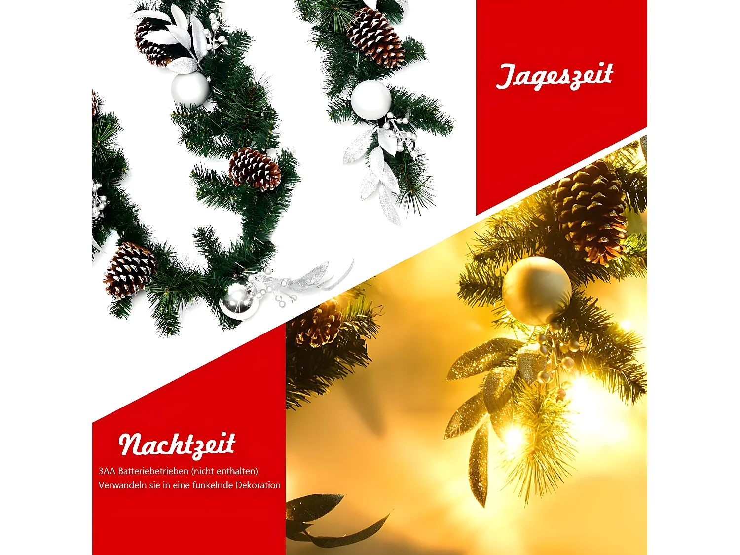 Weihnachtsgirlande mit LED-Leuchten