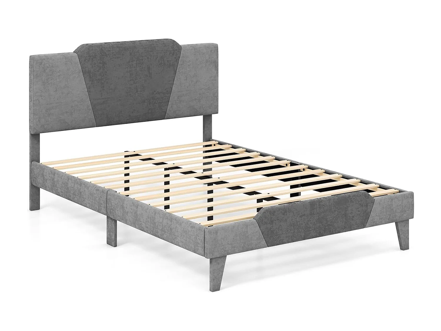 Doppelbett mit Lattenrost und Kopfteil