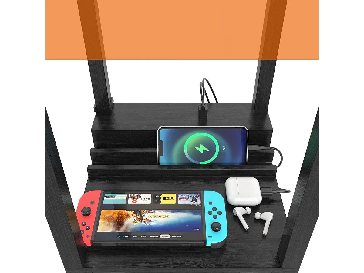 lampada da terra con presa elettrica e porta USB