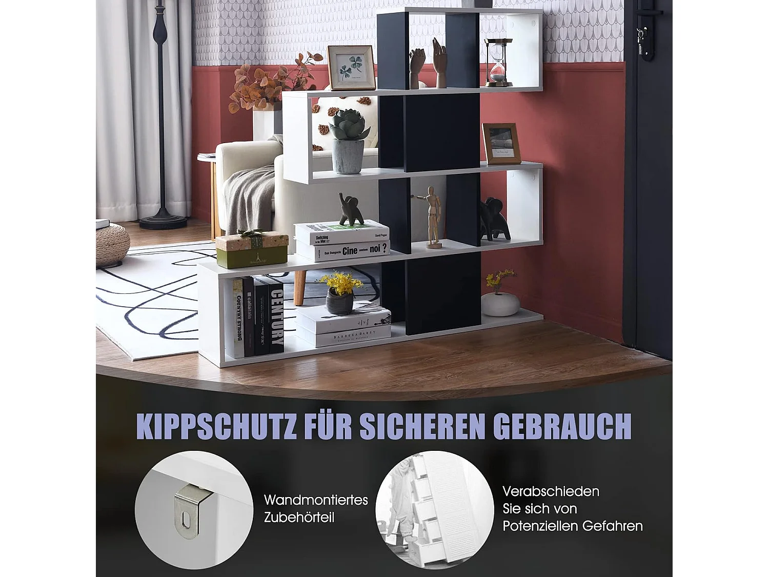 5-stöckiges Bücherregal