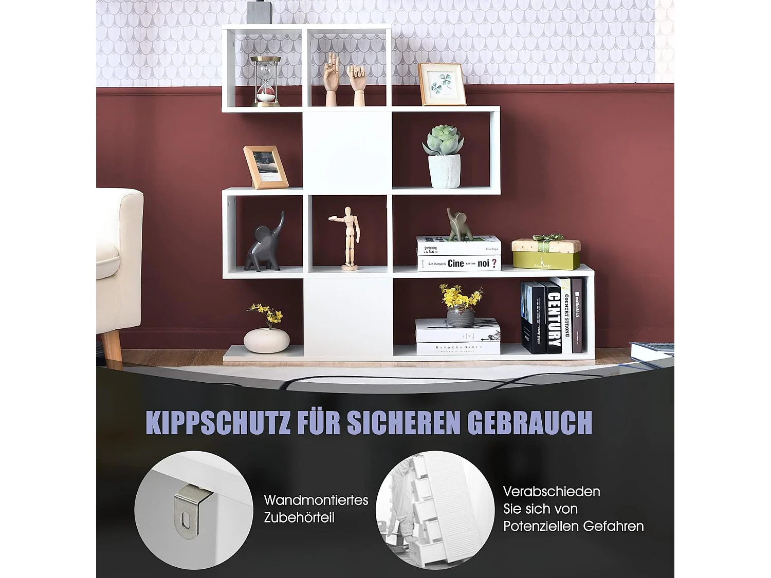 5-stöckiges Bücherregal