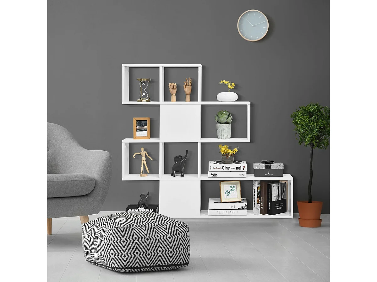 Modernes, geometrisches Bücherregal – Regal für das Wohnzimmer