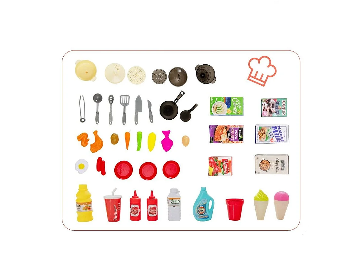 69 TLG. Kinderküche inkl. Zubehör Spielküche mit Lichter & Dampf & Musik & Sound Blau
