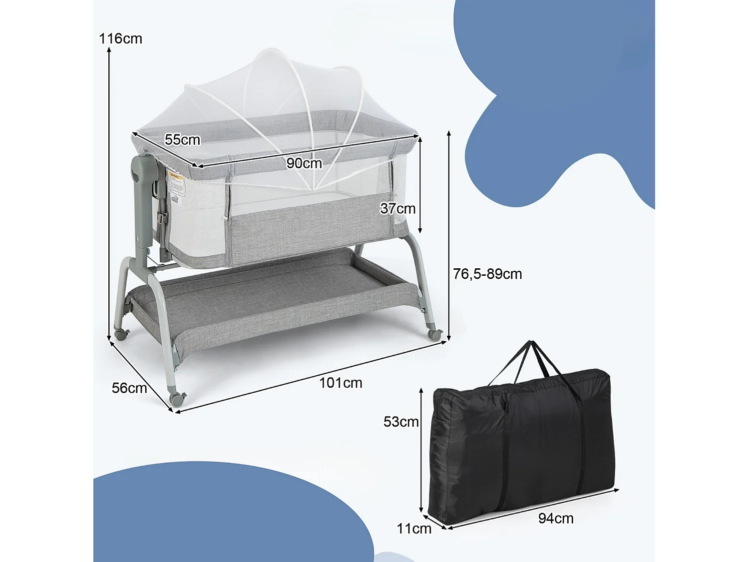 Lit d'enfant portable avec moustiquaire Lit de voyage