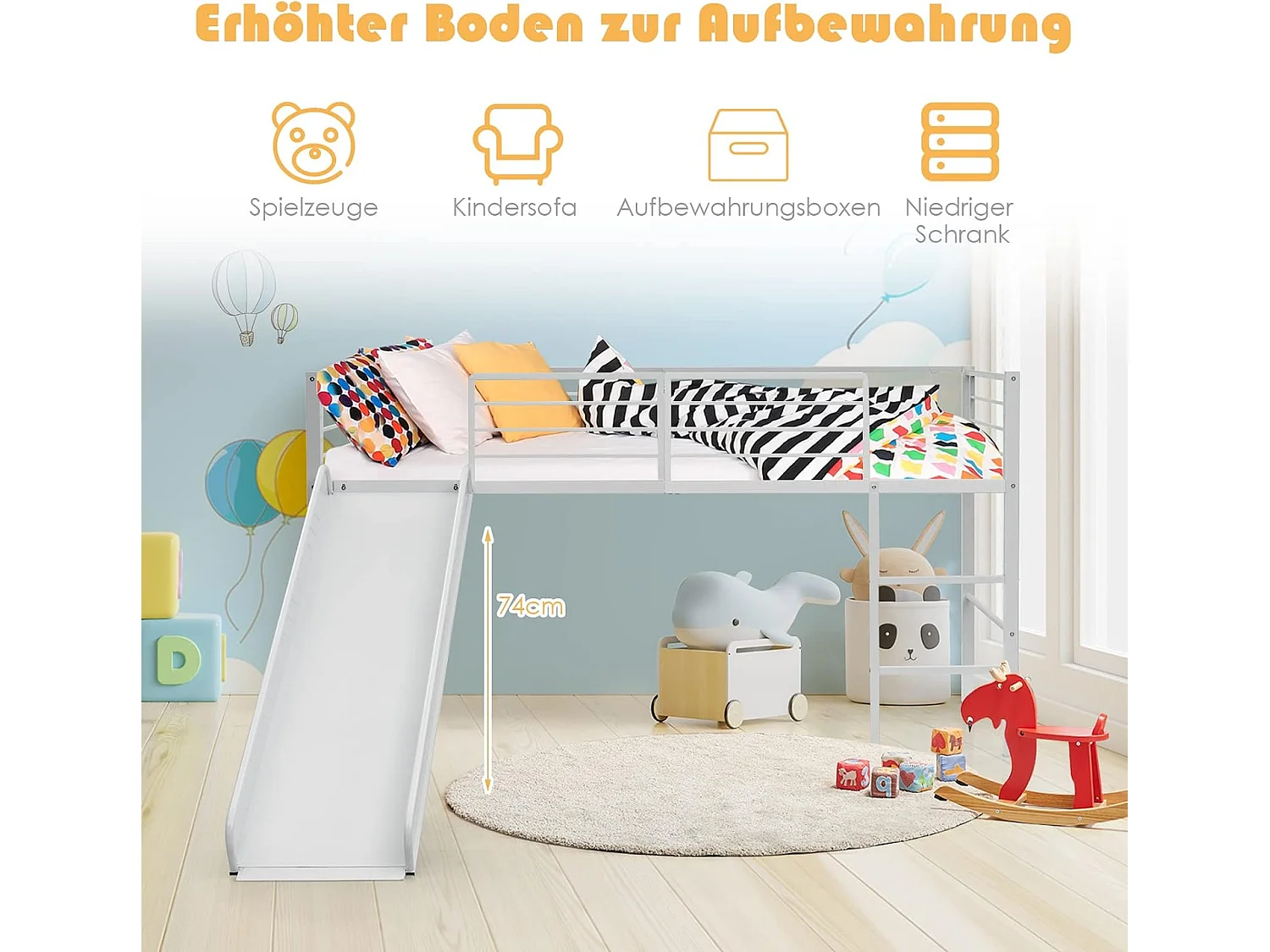 Kinderbett Spielbett mit Rausfallschutz