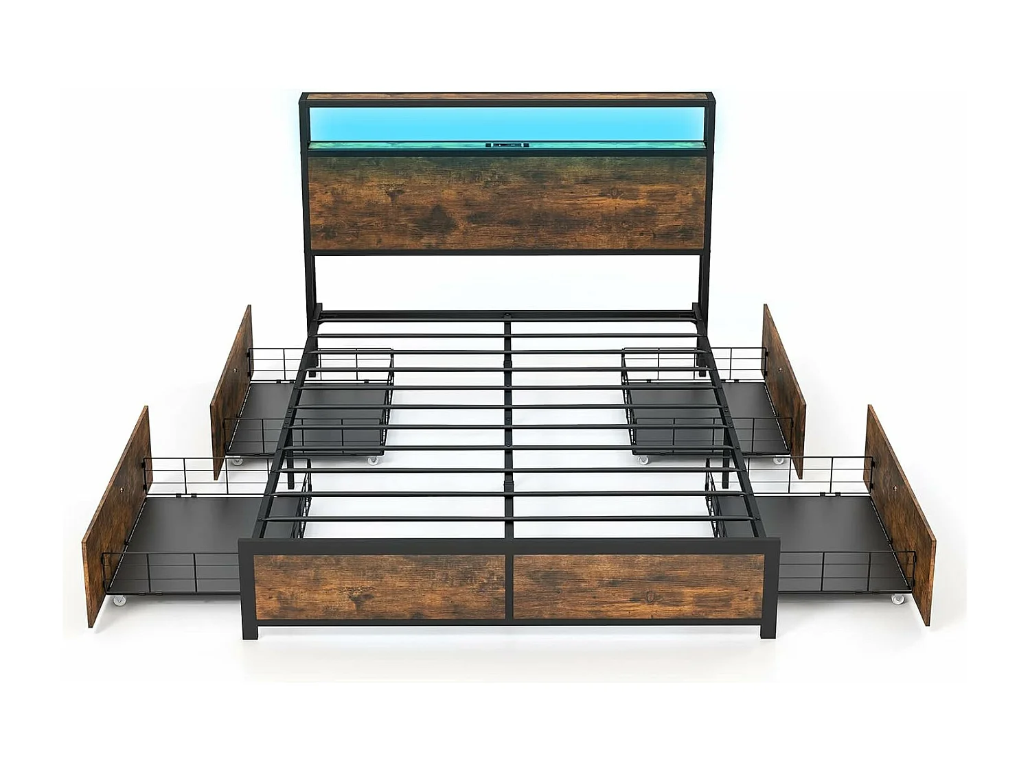 Stauraumbett mit LED Beleuchtung