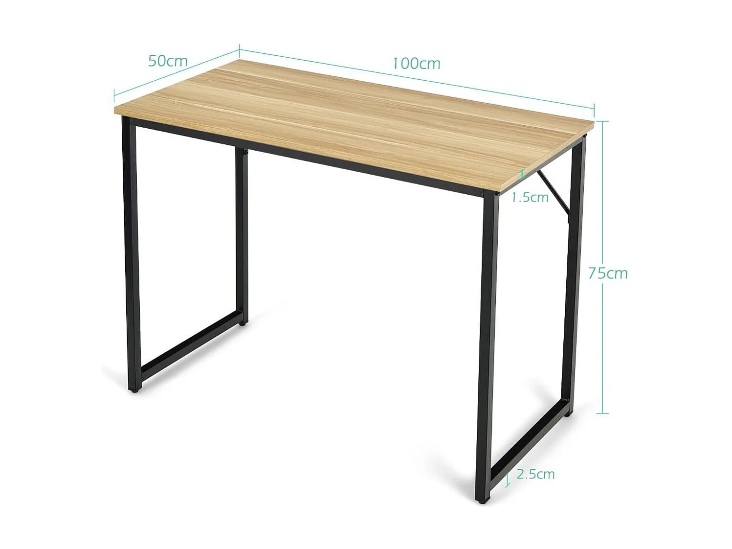 Schreibtisch mit Stahlrahmen 100 x 50 x 75 cm