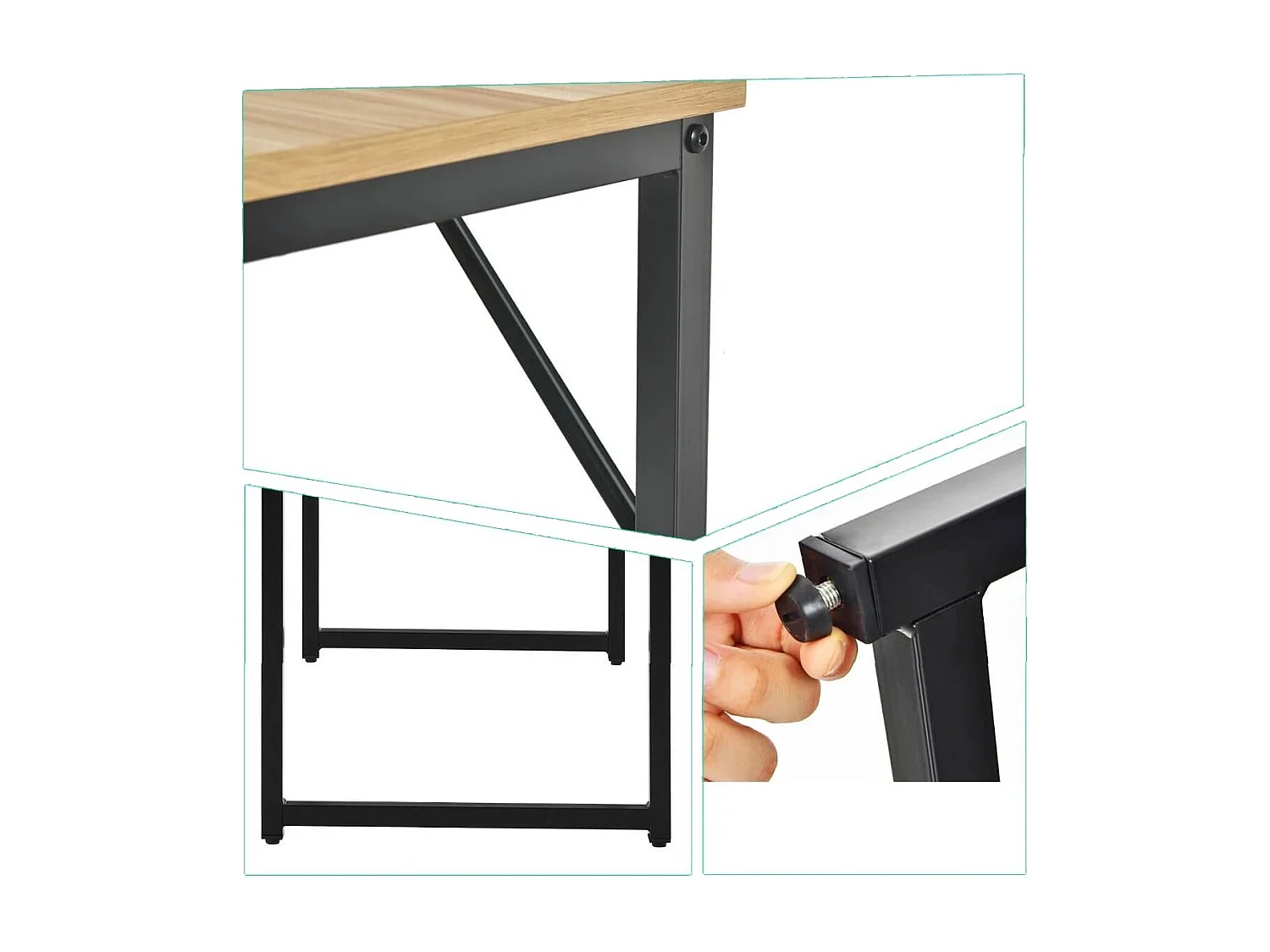 Schreibtisch mit Stahlrahmen 100 x 50 x 75 cm