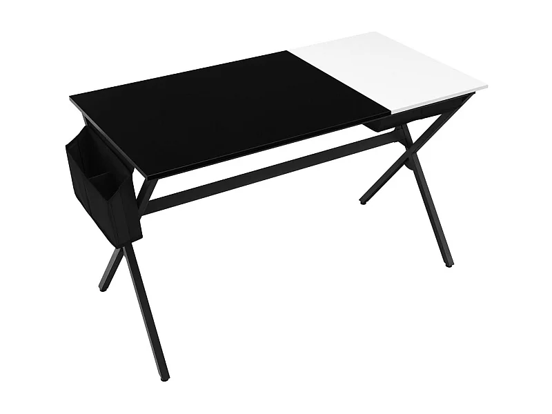 Bureau d'Ordinateur de 120CM Tiroir Cubique Caché Latéral Noir