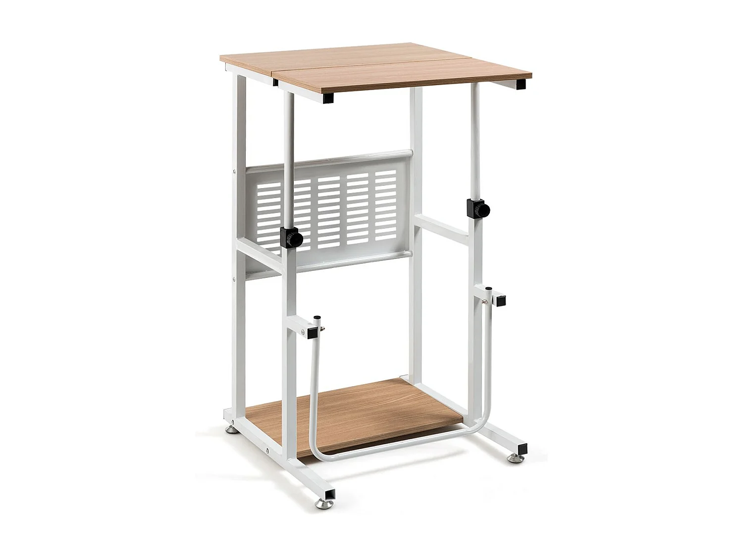 Scrivania 2 in 1 con piano regolabile in altezza, Postazione di lavoro per PC con poggiapiedi per casa e ufficio