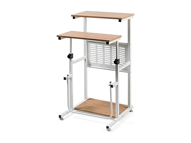 2-in-1-Bürotisch mit Höhenverstellbarer Tischplatte für Präsentationen 55 x 53 x 98 cm