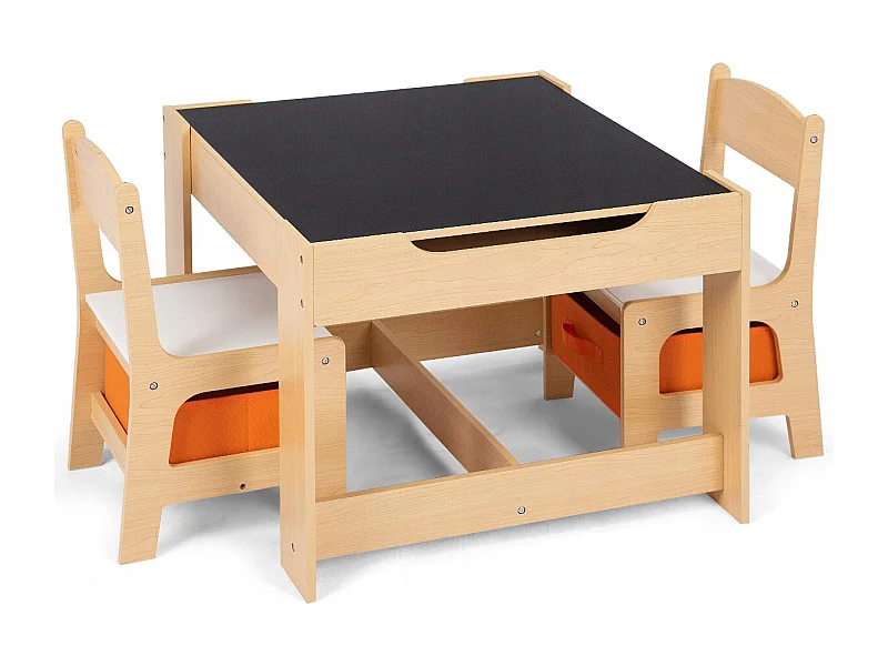 Table Enfant Tableau Amovible à 2 Faces et 2 Boîtes avec Chaise Bureau Enfant avec Rangement Taille Compacte pour Chambre Enfant École