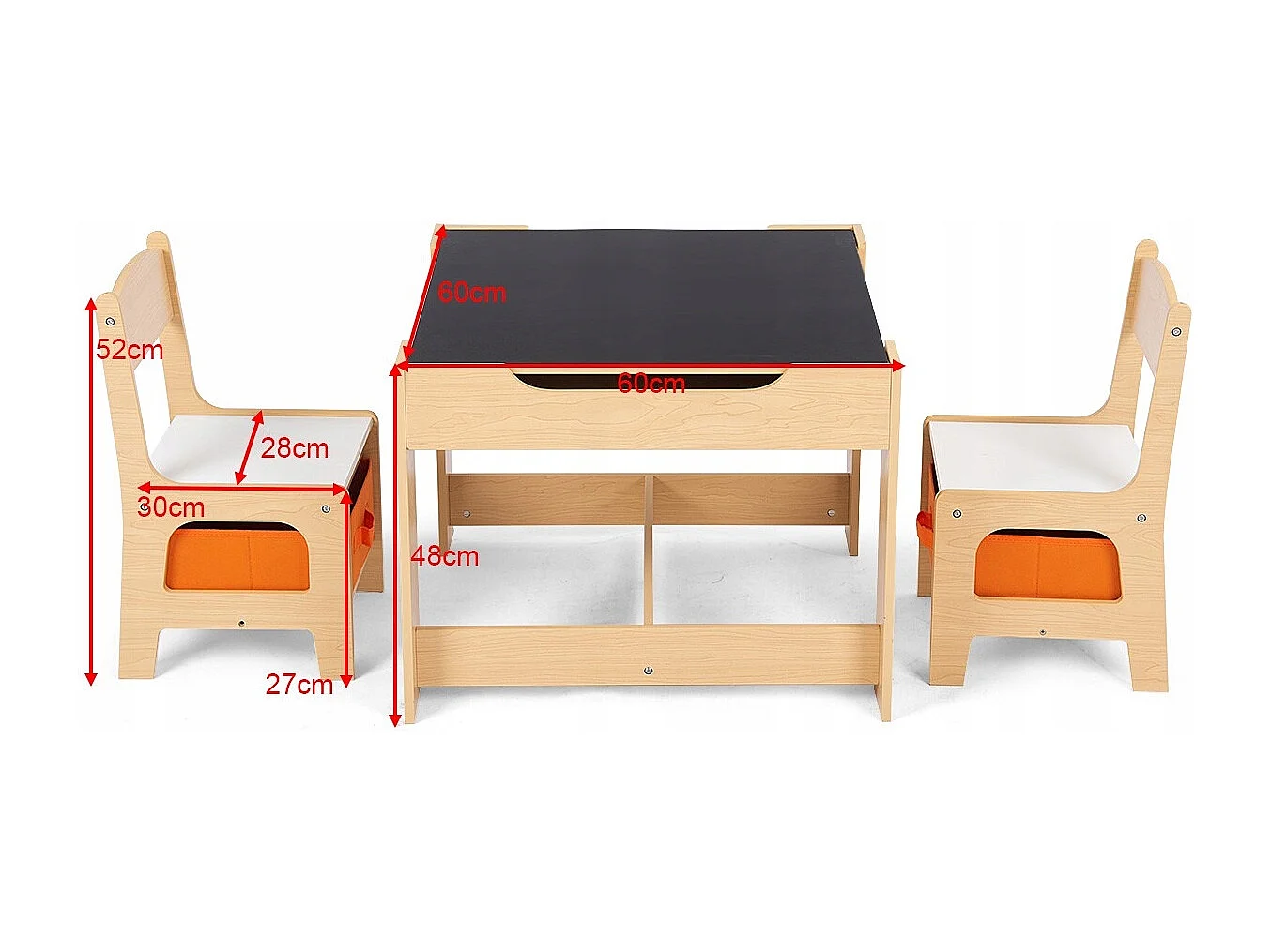 Table Enfant Tableau Amovible à 2 Faces et 2 Boîtes avec Chaise Bureau Enfant avec Rangement Taille Compacte pour Chambre Enfant École
