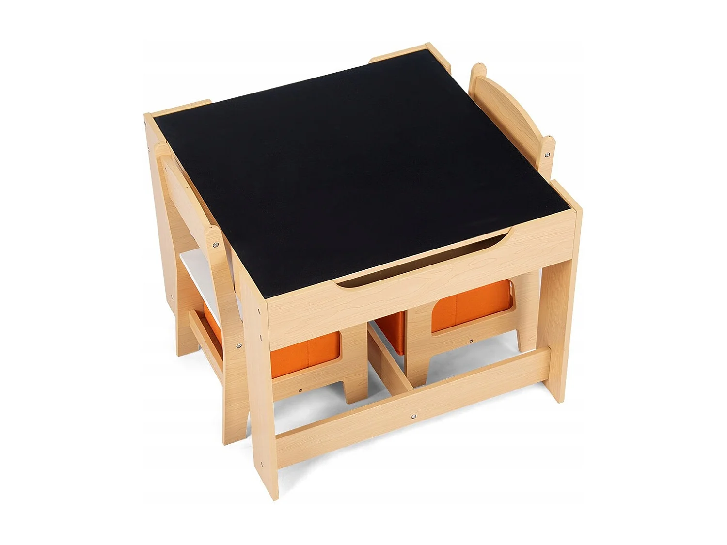 Table Enfant Tableau Amovible à 2 Faces et 2 Boîtes avec Chaise Bureau Enfant avec Rangement Taille Compacte pour Chambre Enfant École