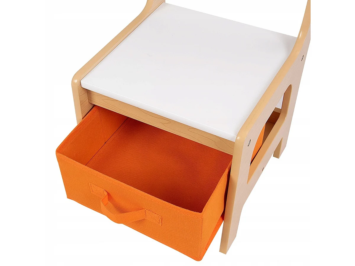 Table Enfant Tableau Amovible à 2 Faces et 2 Boîtes avec Chaise Bureau Enfant avec Rangement Taille Compacte pour Chambre Enfant École