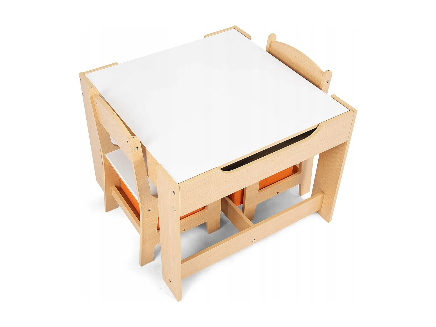 Table Enfant Tableau Amovible à 2 Faces et 2 Boîtes avec Chaise Bureau Enfant avec Rangement Taille Compacte pour Chambre Enfant École