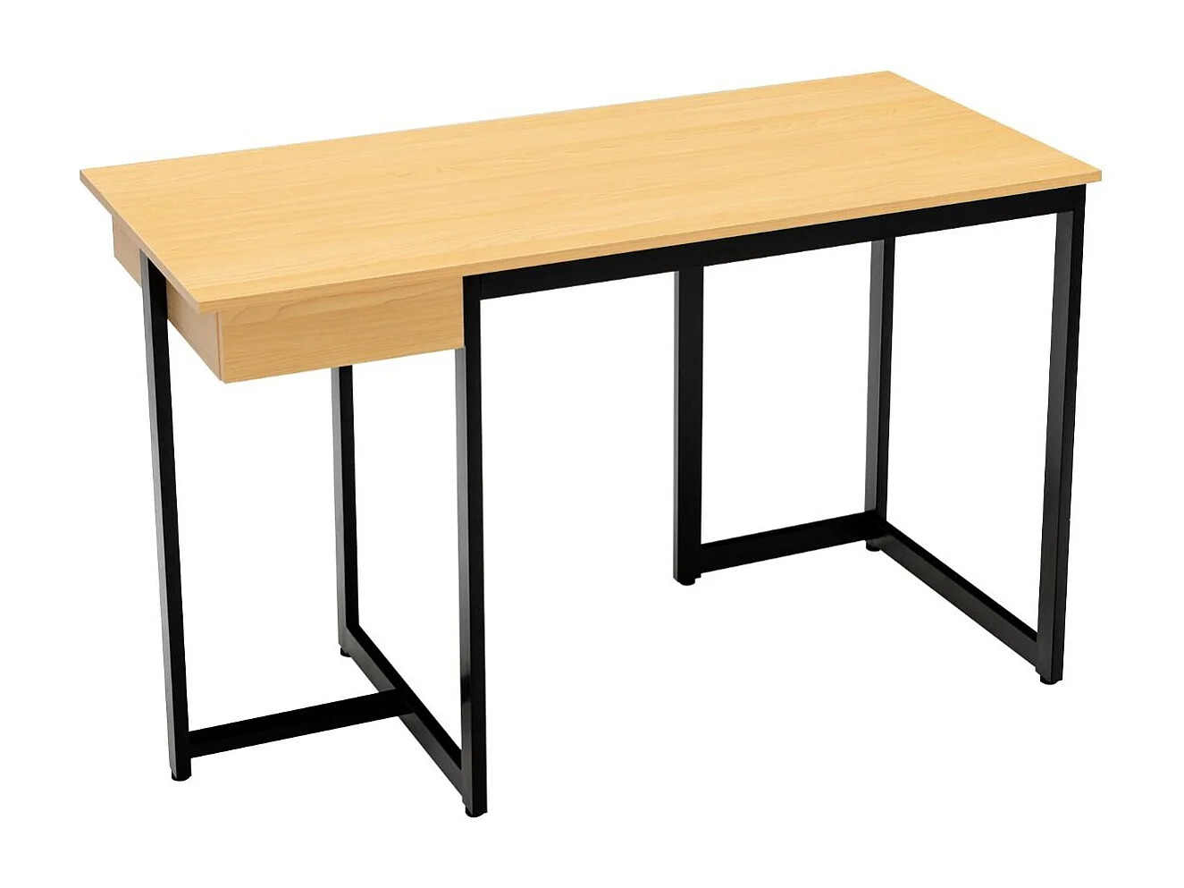 120 x 55 cm Computertisch mit Schublade & Verstellbaren Pads Computertisch Natur