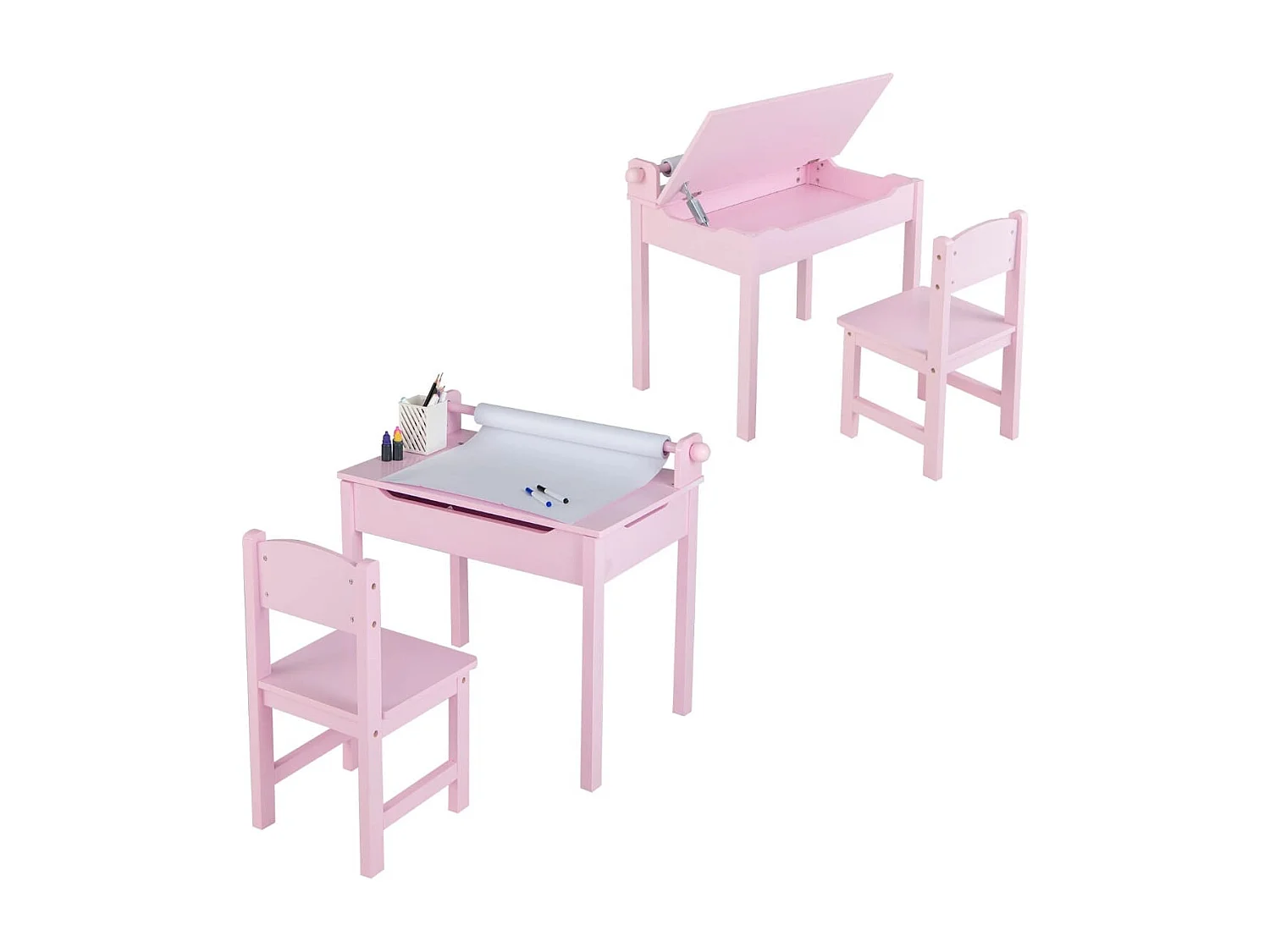 Kindertisch mit Stuhl Sensorisches Tischset für Kinder Rosa