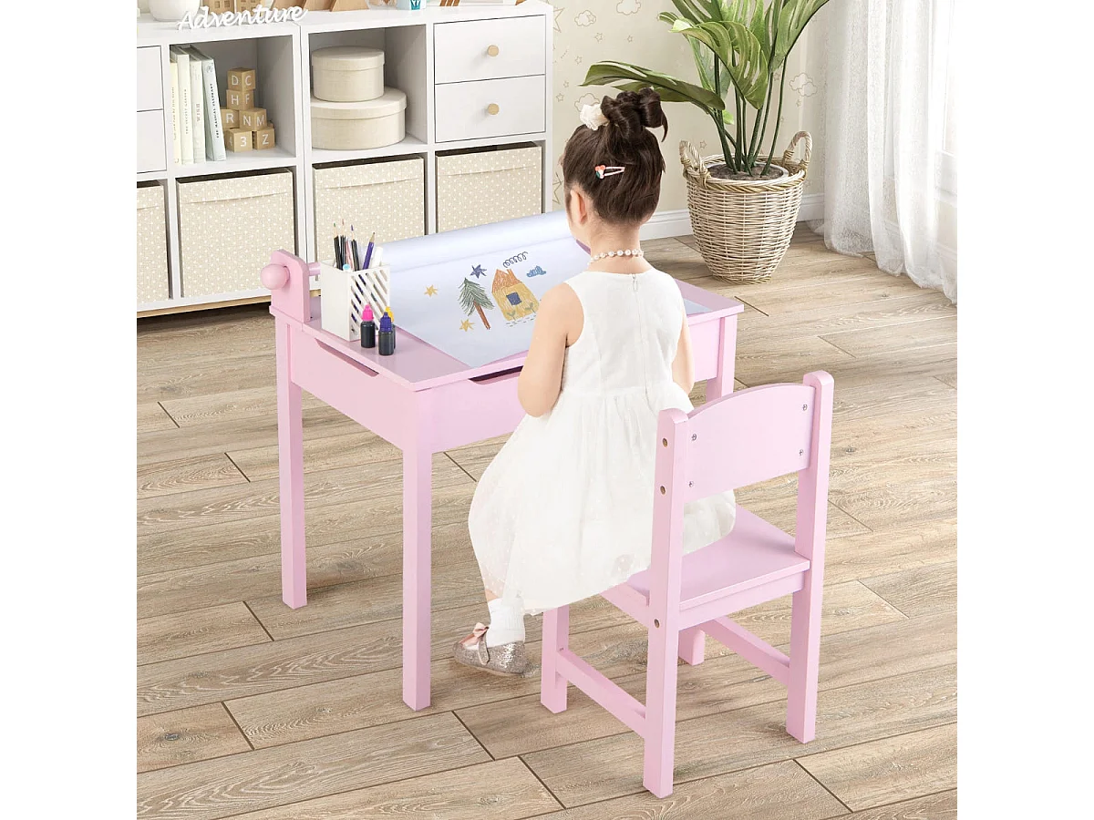 Kindertisch mit Stuhl Sensorisches Tischset für Kinder Rosa